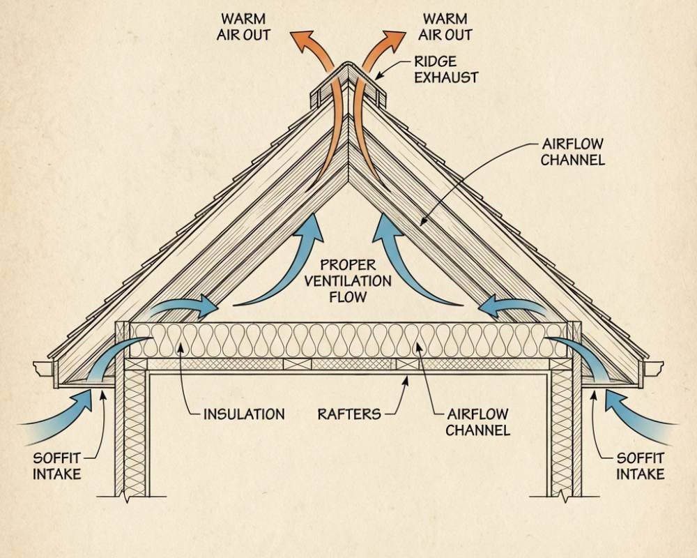 Attic Ventilation System Flow Diagram
